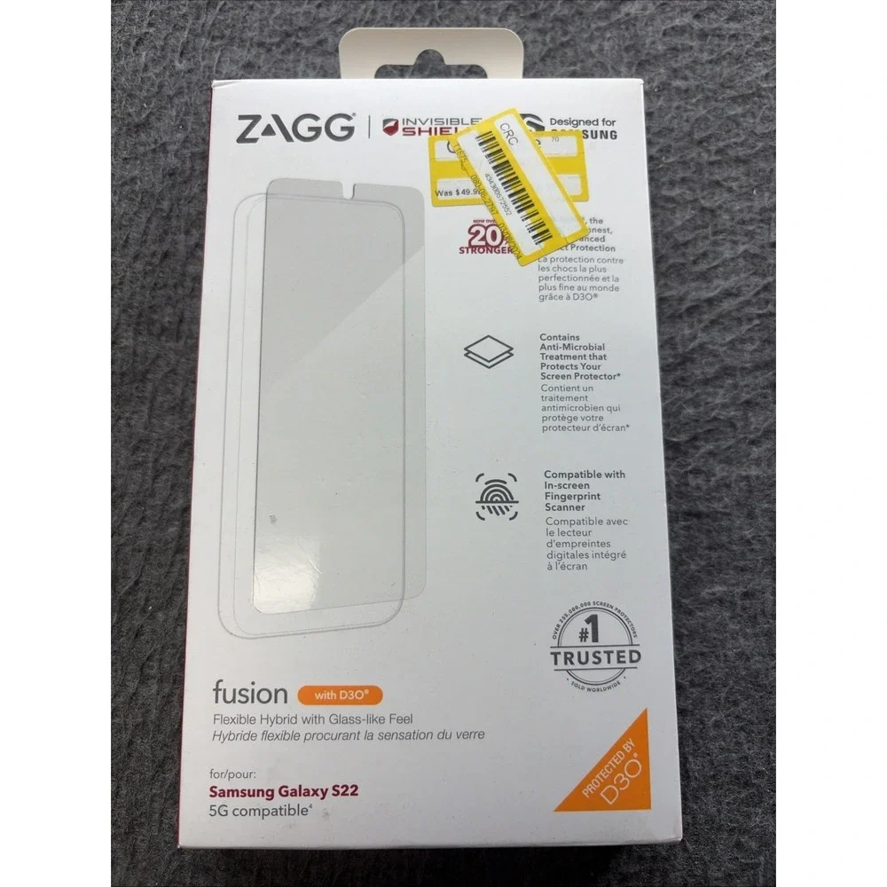 Zagg Invisible Shield Fusion D3O Screen Protector For Samsung‎ Galaxy S22